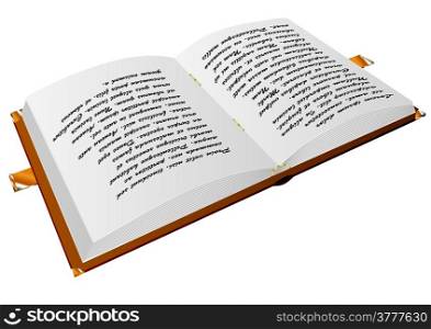 diary. opened book isolated on white background