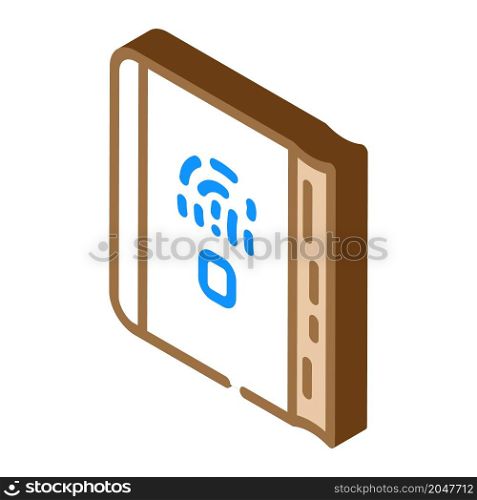 diary with fingerprint scanner isometric icon vector. diary with fingerprint scanner sign. isolated symbol illustration. diary with fingerprint scanner isometric icon vector illustration