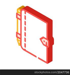 diary with pen isometric icon vector. diary with pen sign. isolated symbol illustration. diary with pen isometric icon vector illustration