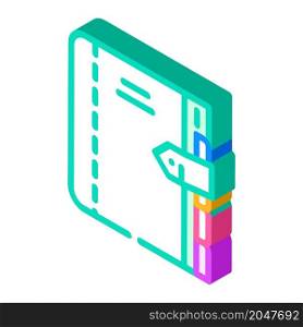 diary with separator isometric icon vector. diary with separator sign. isolated symbol illustration. diary with separator isometric icon vector illustration