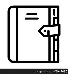 diary with separator line icon vector. diary with separator sign. isolated contour symbol black illustration. diary with separator line icon vector illustration