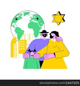 Diaspora abstract concept vector illustration. Jewish diaspora, forced movement, star of david, living outside, ethnic religious group, jewish communities, foreigners group abstract metaphor.. Diaspora abstract concept vector illustration.