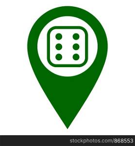 Dice and location pin