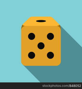 Dice cube icon. Flat illustration of dice cube vector icon for web design. Dice cube icon, flat style