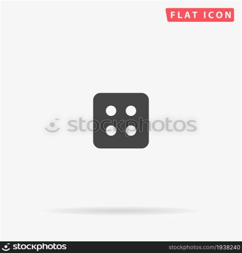 Dice flat vector icon. Glyph style sign. Simple hand drawn illustrations symbol for concept infographics, designs projects, UI and UX, website or mobile application.. Dice flat vector icon
