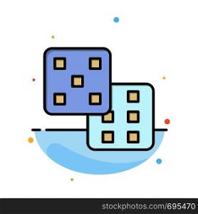 Dice, Gaming, Probability Abstract Flat Color Icon Template