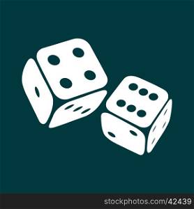 Dice icon. Game dices icon isolated, casino symbol minimal design. Vector illustration