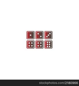 Dice icon logo design template illustration vector