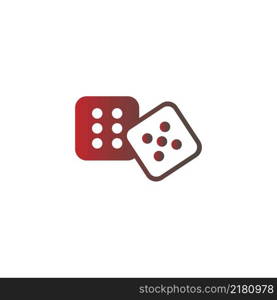 Dice icon logo design template illustration vector