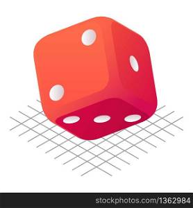 Dice luck icon. Isometric of dice luck vector icon for web design isolated on white background. Dice luck icon, isometric style