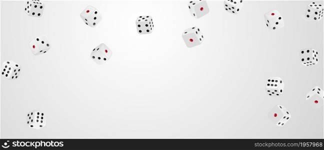 dice with numbers on white background For board games and casino games