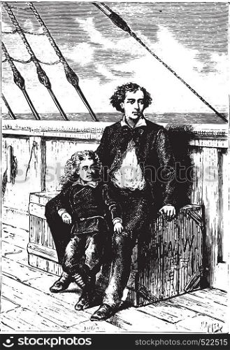 Dick and Jack were almost always together, vintage engraved illustration.