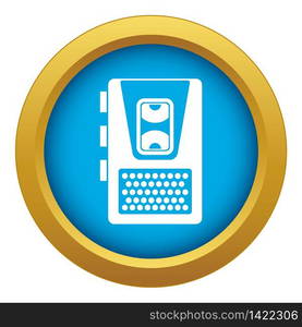 Dictaphone icon blue vector isolated on white background for any design. Dictaphone icon blue vector isolated