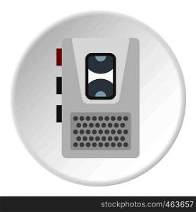 Dictaphone icon in flat circle isolated vector illustration for web. Dictaphone icon circle