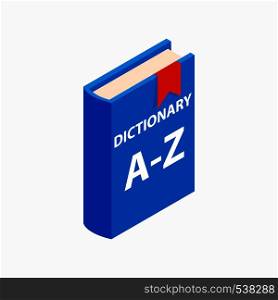 Dictionary book icon in isometric 3d style on a white background. Dictionary book icon, isometric 3d style