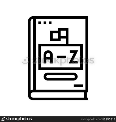 dictionary english line icon vector. dictionary english sign. isolated contour symbol black illustration. dictionary english line icon vector illustration