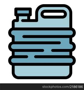 Diesel canister icon. Outline diesel canister vector icon color flat isolated. Diesel canister icon color outline vector