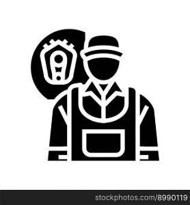 diesel mechanic repair worker glyph icon vector. diesel mechanic repair worker sign. isolated symbol illustration. diesel mechanic repair worker glyph icon vector illustration
