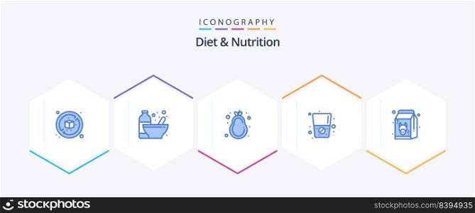Diet And Nutrition 25 Blue icon pack including fresh. diet. fruit. drink. diet