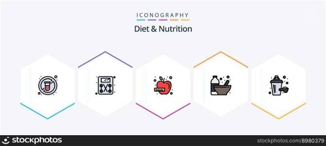 Diet And Nutrition 25 Fil≤dLi≠icon pack including nutrition supp≤ment. protein. diet. nutrition. bott≤