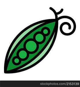 Diet peas icon. Outline diet peas vector icon color flat isolated. Diet peas icon color outline vector