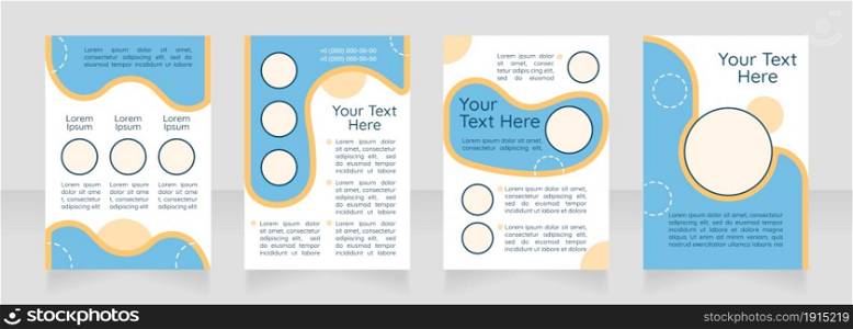 Dietary guideline blank brochure layout design. Nutrition recommendations. Vertical poster template set with empty copy space for text. Premade corporate reports collection. Editable flyer paper pages. Dietary guideline blank brochure layout design