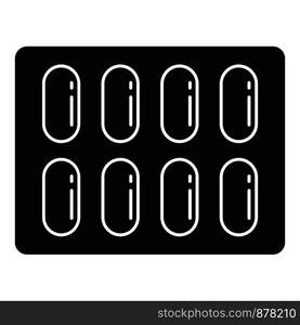 Dietary pills pack icon. Simple illustration of dietary pills pack vector icon for web design isolated on white background. Dietary pills pack icon, simple style