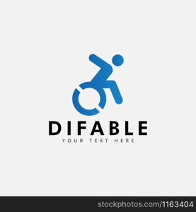 Difable different ability logo design template isolated