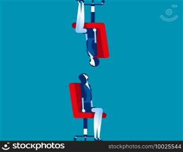 Differences between human. Concept business person vector illustration, Watching, Upside Down