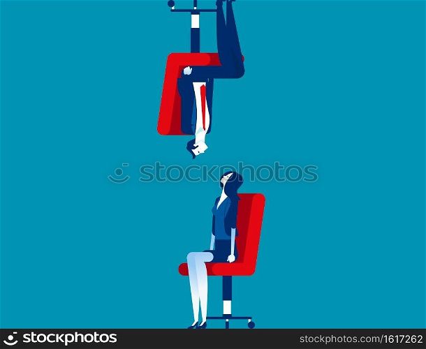 Differences between human. Concept business person vector illustration, Watching, Upside Down