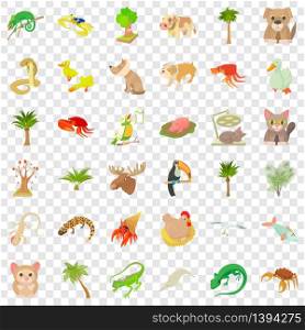 Different animal icons set. Cartoon style of 36 different animal vector icons for web for any design. Different animal icons set, cartoon style