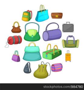 Different bagage icons set. Cartoon illustration of 16 different bagage vector icons for web. Different bagage icons set, cartoon style