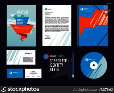 Different business identity elements set. Corporal style vector template. Corporate business company illustration. Different business identity elements set. Corporal style vector template