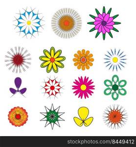 different cartoon flowers. Vector illustration. Stock image. EPS 10.. different cartoon flowers. Vector illustration. Stock image. 