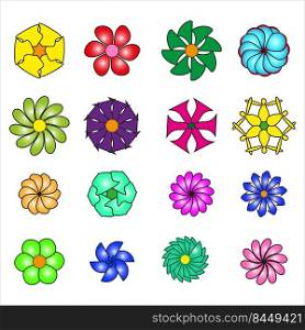different cartoon flowers. Vector illustration. Stock image. EPS 10.. different cartoon flowers. Vector illustration. Stock image. 
