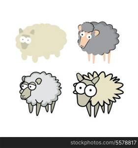 Different cartoon style sheeps