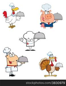 Different Chef Cartoon Mascot Characters- Collection