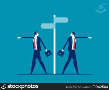 Different choice. Concept business direction vector illustration, Decision, Business cartoon design