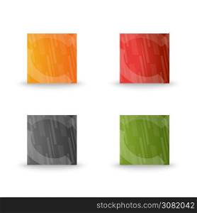 Different Color abstract square icon set template. Color square icons