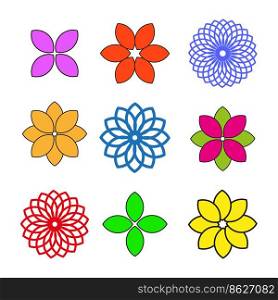 Different colored flowers. Vector illustration. stock image. EPS 10.. Different colored flowers. Vector illustration. stock image. 
