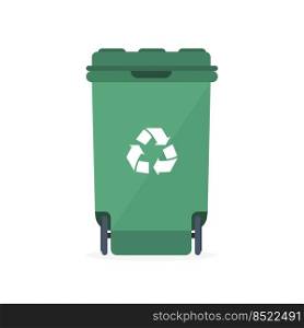 Different colored recycle waste bins vector illustration, Waste types segregation recycling. Different colored recycle waste bins vector illustration, Waste types segregation recycling.