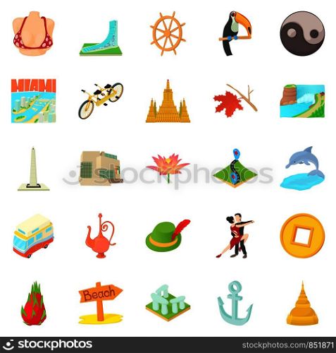 Different culture icons set. Cartoon set of 25 different culture vector icons for web isolated on white background. Different culture icons set, cartoon style