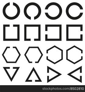 Different geometric shapes lines. Vector illustration. stock image. EPS 10.. Different geometric shapes lines. Vector illustration. stock image. 