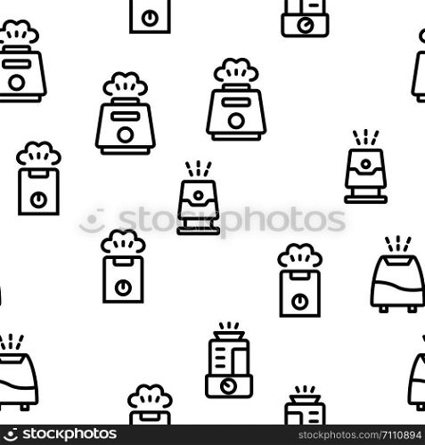 Different Humidifier Vector Seamless Pattern Contour Illustration. Different Humidifier Seamless Pattern