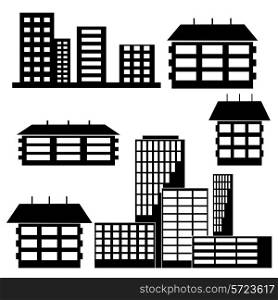 different kind of houses and buildings - Vector Illustration