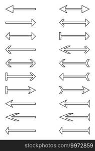 Different kinds of arrows, illustration, vector on white background.