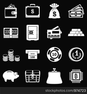 Different money icons set vector white isolated on grey background . Different money icons set grey vector
