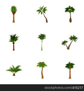 Different palm icons set. Cartoon illustration of 9 different palm vector icons for web. Different palm icons set, cartoon style