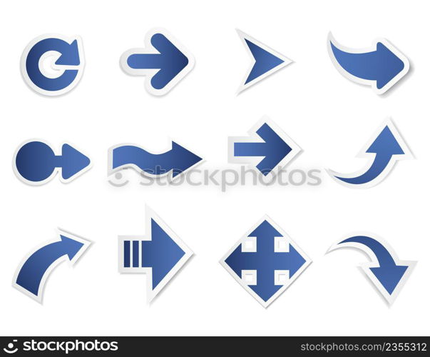 Different shapes arrow vector