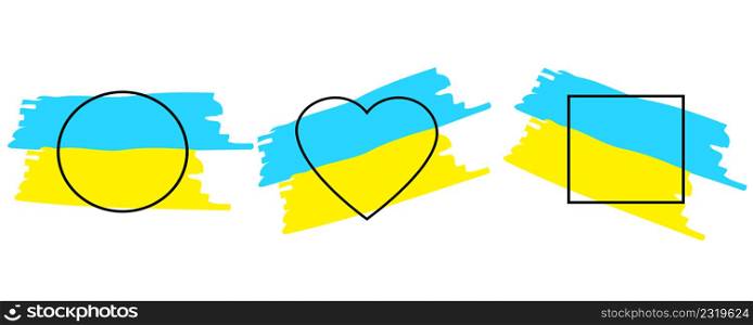 Different shapes flag ukraine. National ukrainian flag. Vector illustration. stock image. EPS 10.. Different shapes flag ukraine. National ukrainian flag. Vector illustration. stock image.